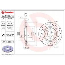 09.8695.1X BREMBO Гальмівний диск