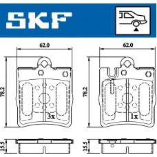 VKBP 90199 SKF КомплеК т гальмівних колодок, дискове гальмо