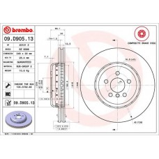 09.D905.13 BREMBO Гальмівний диск