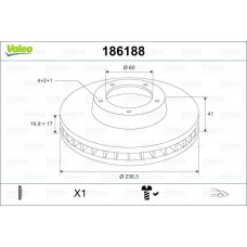 186188 VALEO Гальмівний диск