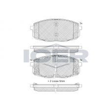 181540-207 ICER Комплект гальмівних колодок дисковий гальм 181540-207 ICER Комплект гальмівних колодок дисковий гальм
