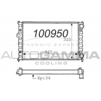 100950 AUTOGAMMA Радіатор охолодження двигуна