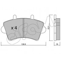 822-545-0 CIFAM Комплект гальмівних колодок дисковий гальм