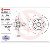 08.C742.27 BREMBO Гальмівний диск