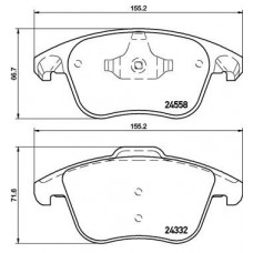 P 61 117 BREMBO Комплект гальмівних колодок дисковий гальм