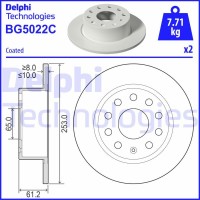 BG5022C DELPHI Гальмівний диск