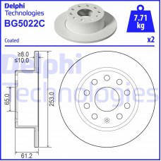 BG5022C DELPHI Гальмівний диск