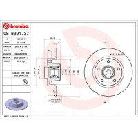 08.B391.37 BREMBO Гальмівний диск