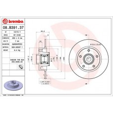 08.B391.37 BREMBO Гальмівний диск