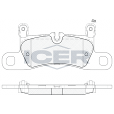 181987-203 ICER Комплект гальмівних колодок дисковий гальм