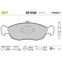 301038 VALEO Комплект гальмівних колодок дисковий гальм