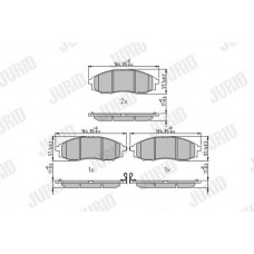 572551J JURID Комплект гальмівних колодок дисковий гальм