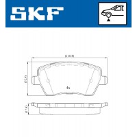 VKBP 80003 SKF Комплект гальмівних колодок дисковий гальм