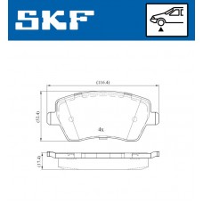 VKBP 80003 SKF Комплект гальмівних колодок дисковий гальм