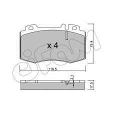 822-563-0 CIFAM КомплеК т гальмівних колодок, дискове гальмо