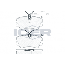180944 ICER Комплект гальмівних колодок дисковий гальм