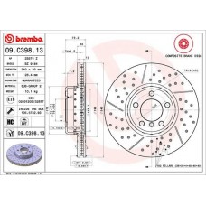 09.C398.13 BREMBO Гальмівний диск