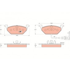 GDB1386 TRW Комплект гальмівних колодок дисковий гальм