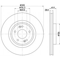 8DD 355 125-121 HELLA PAGID Гальмівний диск