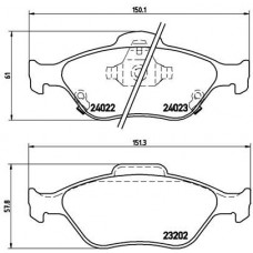 P 83 085 BREMBO Комплект гальмівних колодок дисковий гальм