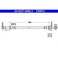 24.5237-0490.3 ATE Гальмівний шланг