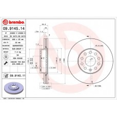 09.9145.11 BREMBO Гальмівний диск