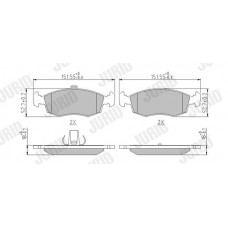 571974J JURID Комплект гальмівних колодок дисковий гальм