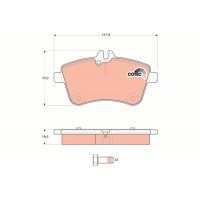 GDB1628 TRW Комплект гальмівних колодок дисковий гальм