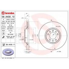09.A430.11 BREMBO Гальмівний диск