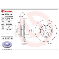 09.5674.21 BREMBO Гальмівний диск
