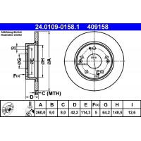 24.0109-0158.1 ATE Гальмівний диск