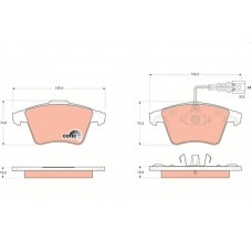 GDB1651 TRW Комплект гальмівних колодок дисковий гальм