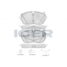 182227 ICER КомплеК т гальмівних колодок, дискове гальмо