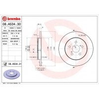 08.A534.31 BREMBO Гальмівний диск