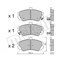 22-0884-0 METELLI Комплект гальмівних колодок дисковий гальм