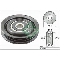 532 0786 10 INA Паразитный / ведущий ролик, Поліклиновий ремінь