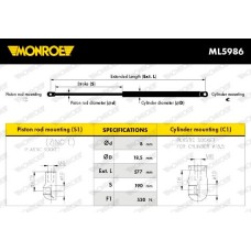 ML5986 MONROE Газова пружина кришка багажника