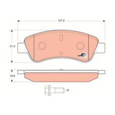 GDB1463 TRW TRW PEUGEOT Гальмівні колодки дискові 307 1,4i 01-
