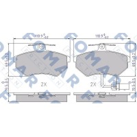 FO 689281 FOMAR Friction Комплект гальмівних колодок дисковий гальм