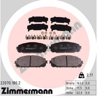 22070.180.2 ZIMMERMANN Комплект гальмівних колодок дисковий гальм