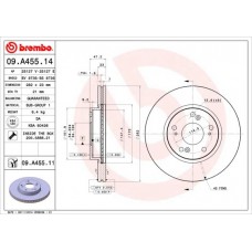 09.A455.14 BREMBO Гальмівний диск