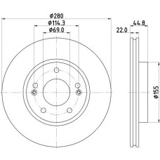8DD 355 132-641 HELLA PAGID Гальмівний диск
