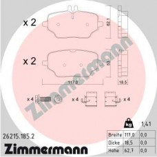 26215.185.2 ZIMMERMANN Комплект гальмівних колодок дисковий гальм