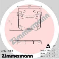 22873.160.1 ZIMMERMANN Комплект гальмівних колодок дисковий гальм