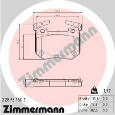 22873.160.1 ZIMMERMANN Комплект гальмівних колодок дисковий гальм 22873.160.1 ZIMMERMANN Комплект гальмівних колодок дисковий гальм