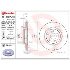 09.A407.10 BREMBO Гальмівний диск