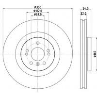 8DD 355 113-191 HELLA PAGID Гальмівний диск