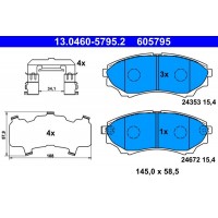13.0460-5795.2 ATE Комплект гальмівних колодок дисковий гальм