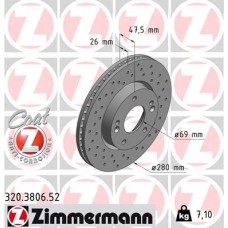 320.3806.52 ZIMMERMANN Гальмівний диск