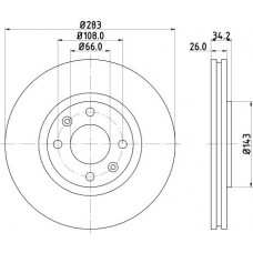8DD 355 108-371 HELLA Гальмівний диск